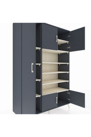 Hyperion Dolap 10 Raflı 5 Kapaklı 132x44x195 Antrasit-Antrasit/Aytaşı