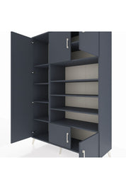 Hyperion Dolap 10 Raflı 5 Kapaklı 132x44x195 Antrasit-Antrasit/Antrasit