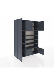 Hyperion Dolap 10 Raflı 5 Kapaklı 132x44x195 Antrasit-Antrasit/Antrasit