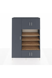 Hyperion Dolap 10 Raflı 5 Kapaklı 132x44x195 Antrasit-Antrasit/Çam