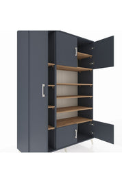 Hyperion Dolap 10 Raflı 5 Kapaklı 132x44x195 Antrasit-Antrasit/Çam