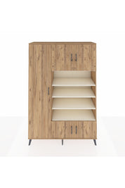 Hyperion Dolap 10 Raflı 5 Kapaklı 132x44x195 Çam-Çam/Aytaşı