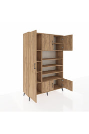 Hyperion Dolap 10 Raflı 5 Kapaklı 132x44x195 Çam-Çam/Çam