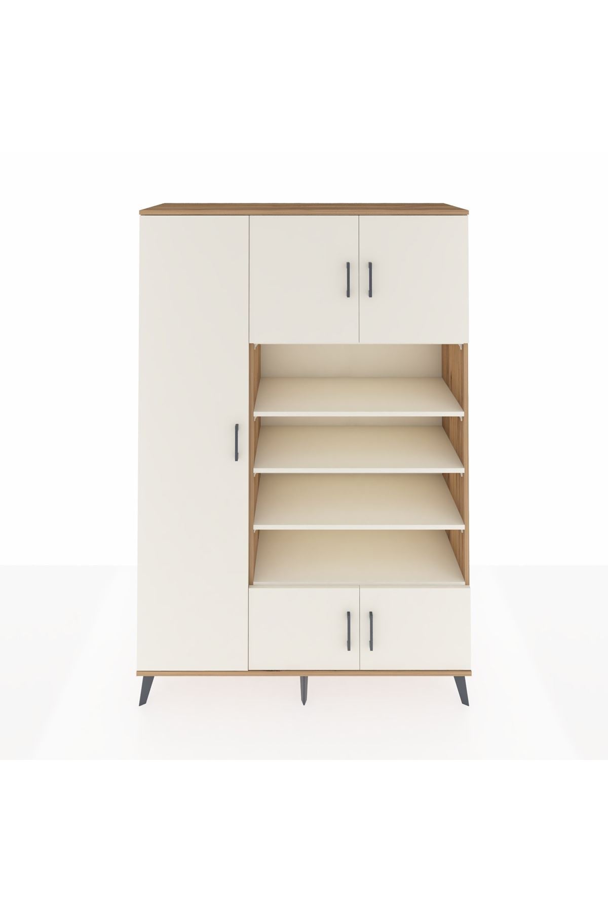 Hyperion Dolap 10 Raflı 5 Kapaklı 132x44x195 Çam-Aytaşı/Aytaşı