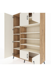 Hyperion Dolap 10 Raflı 5 Kapaklı 132x44x195 Çam-Aytaşı/Aytaşı