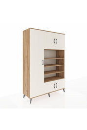 Hyperion Dolap 10 Raflı 5 Kapaklı 132x44x195 Çam-Aytaşı/Çam