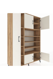 Hyperion Dolap 10 Raflı 5 Kapaklı 132x44x195 Çam-Aytaşı/Çam