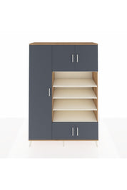 Hyperion Dolap 10 Raflı 5 Kapaklı 132x44x195 Çam-Antrasit/Aytaşı