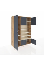 Hyperion Dolap 10 Raflı 5 Kapaklı 132x44x195 Çam-Antrasit/Aytaşı