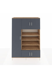 Hyperion Dolap 10 Raflı 5 Kapaklı 132x44x195 Çam-Antrasit/Çam