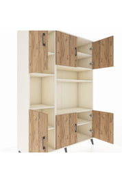 Hyperion Dolap 9 Raflı 6 Kapaklı 132x44x195 Aytaşı-Çam/Aytaşı