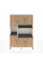 Hyperion Dolap 9 Raflı 6 Kapaklı 132x44x195 Aytaşı-Çam/Antrasit