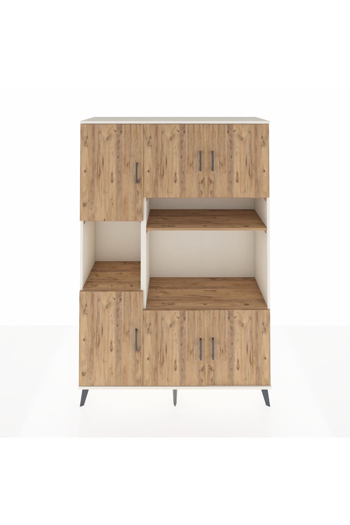 Hyperion Dolap 9 Raflı 6 Kapaklı 132x44x195 Aytaşı-Çam/Çam