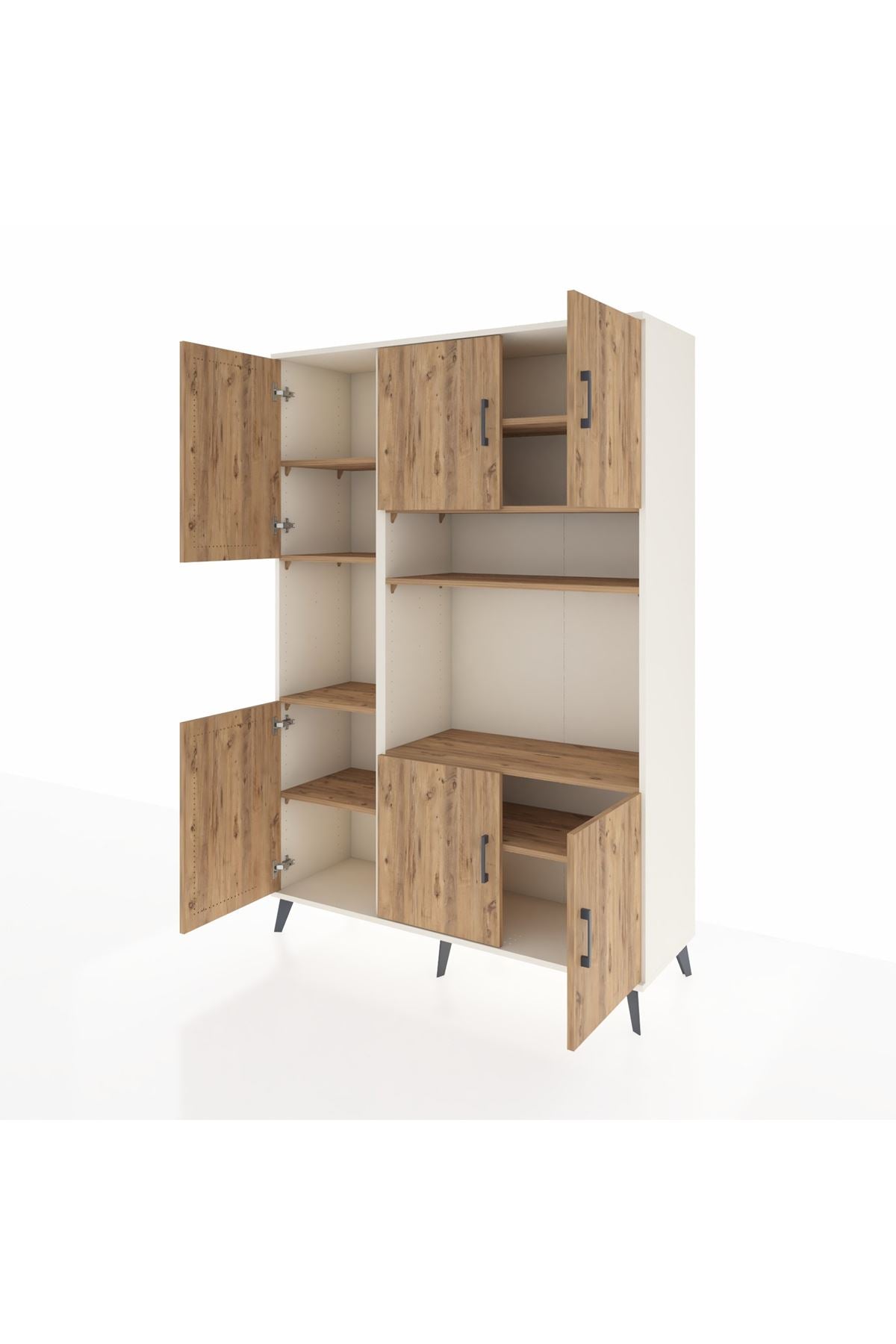 Hyperion Dolap 9 Raflı 6 Kapaklı 132x44x195 Aytaşı-Çam/Çam