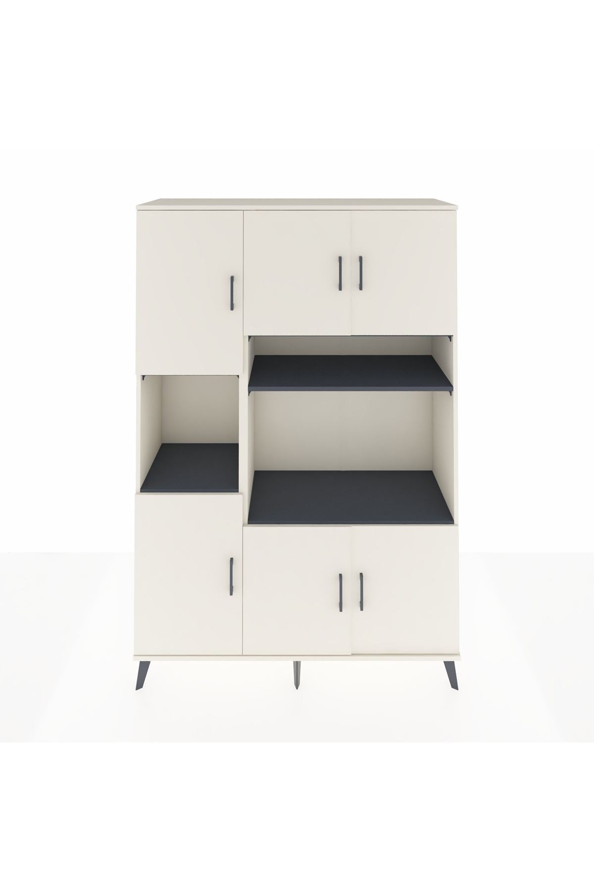 Hyperion Dolap 9 Raflı 6 Kapaklı 132x44x195 Aytaşı-Aytaşı/Antrasit