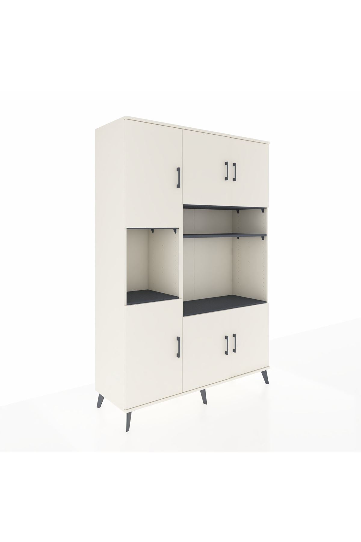 Hyperion Dolap 9 Raflı 6 Kapaklı 132x44x195 Aytaşı-Aytaşı/Antrasit