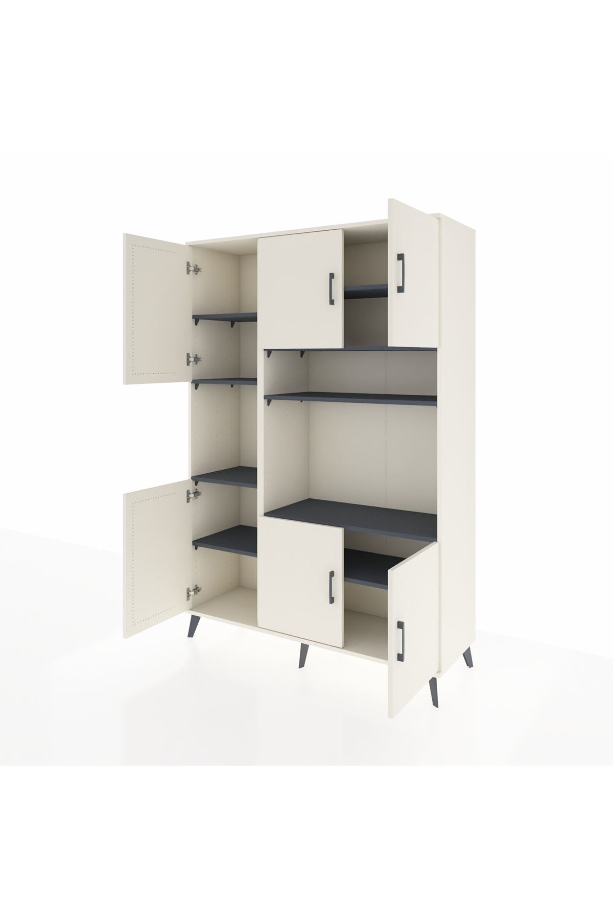 Hyperion Dolap 9 Raflı 6 Kapaklı 132x44x195 Aytaşı-Aytaşı/Antrasit