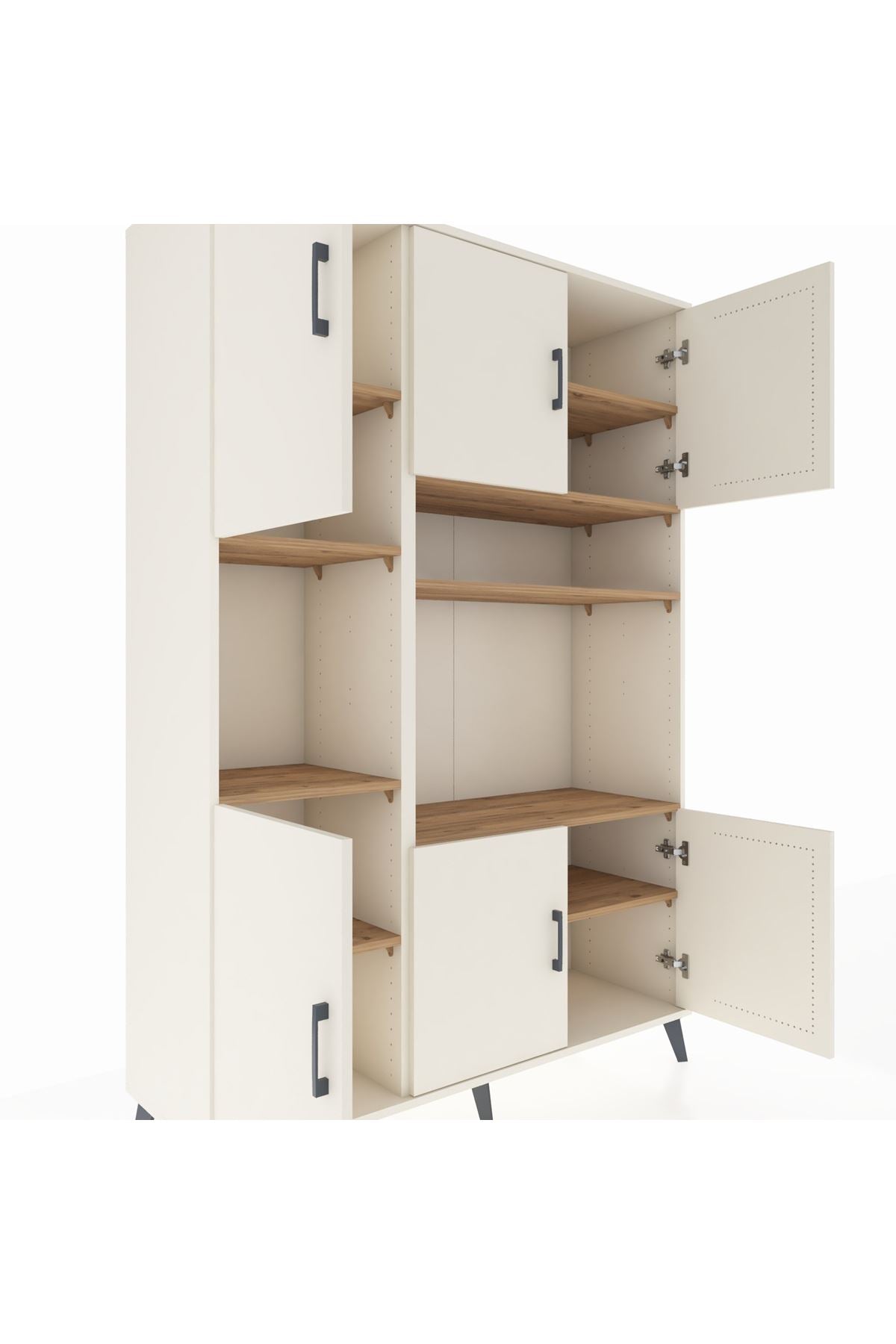 Hyperion Dolap 9 Raflı 6 Kapaklı 132x44x195 Aytaşı-Aytaşı/Çam