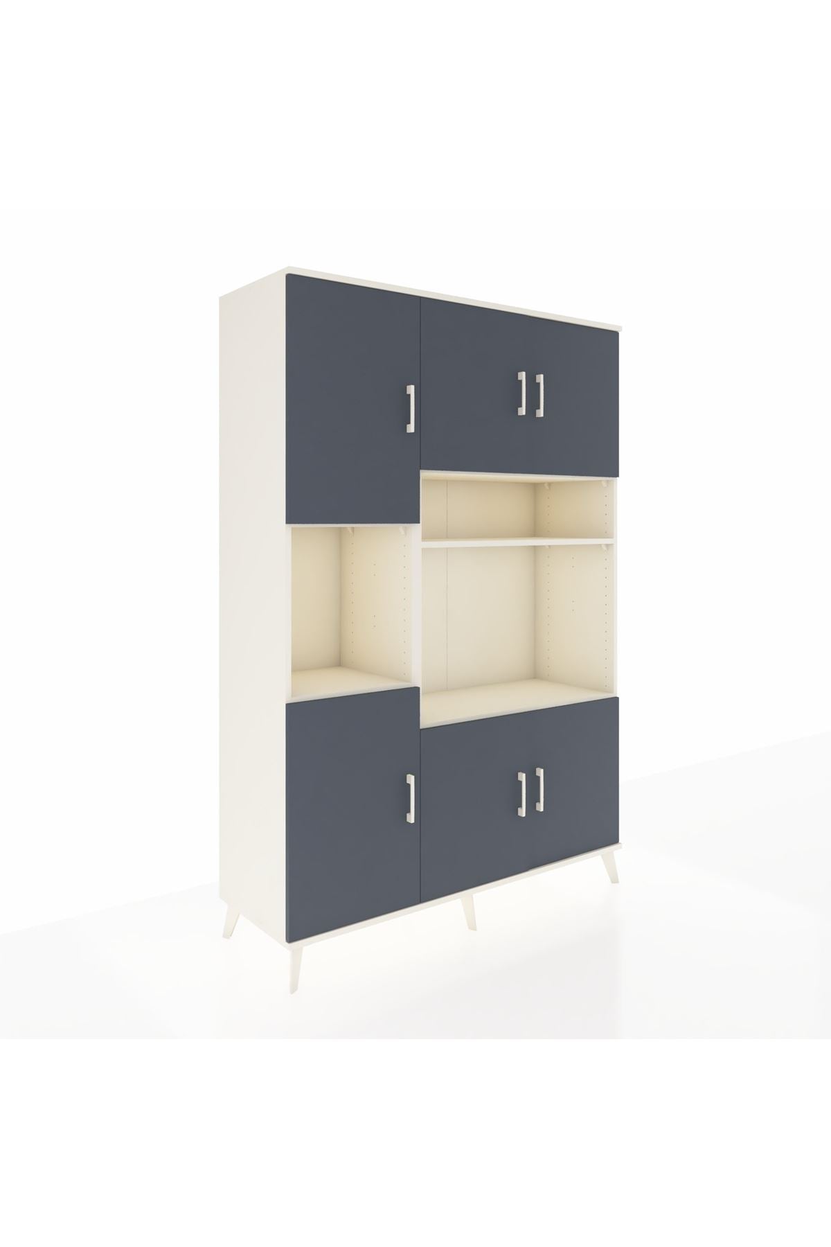 Hyperion Dolap 9 Raflı 6 Kapaklı 132x44x195 Aytaşı-Antrasit/Aytaşı