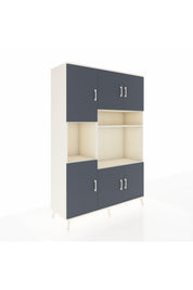 Hyperion Dolap 9 Raflı 6 Kapaklı 132x44x195 Aytaşı-Antrasit/Aytaşı