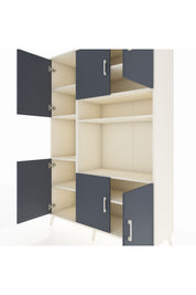 Hyperion Dolap 9 Raflı 6 Kapaklı 132x44x195 Aytaşı-Antrasit/Aytaşı