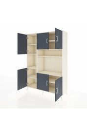 Hyperion Dolap 9 Raflı 6 Kapaklı 132x44x195 Aytaşı-Antrasit/Aytaşı