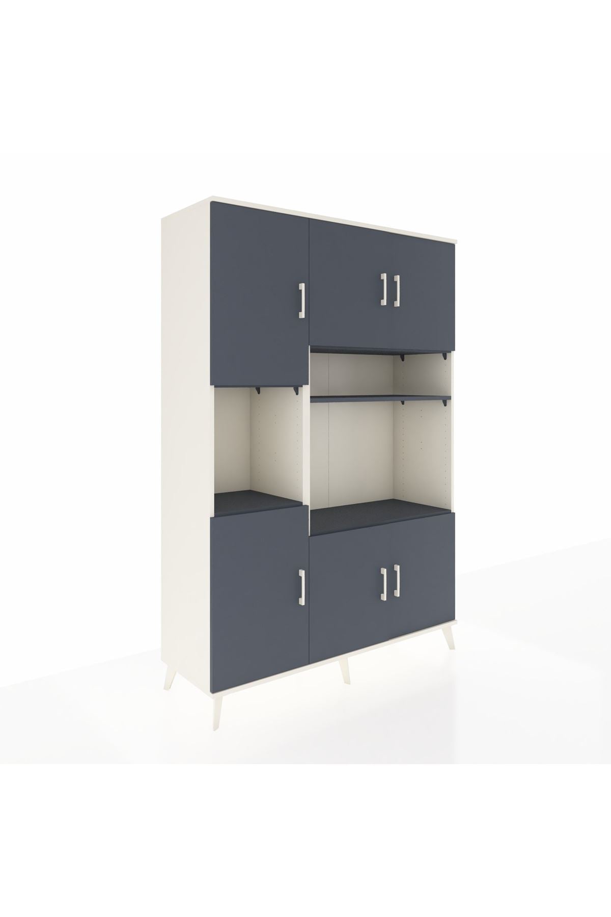 Hyperion Dolap 9 Raflı 6 Kapaklı 132x44x195 Aytaşı-Antrasit/Antrasit