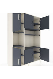 Hyperion Dolap 9 Raflı 6 Kapaklı 132x44x195 Aytaşı-Antrasit/Antrasit