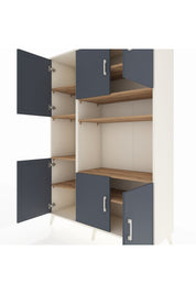 Hyperion Dolap 9 Raflı 6 Kapaklı 132x44x195 Aytaşı-Antrasit/Çam