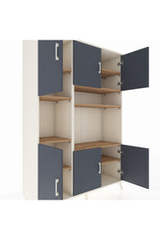 Hyperion Dolap 9 Raflı 6 Kapaklı 132x44x195 Aytaşı-Antrasit/Çam