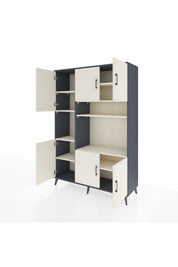 Hyperion Dolap 9 Raflı 6 Kapaklı 132x44x195 Antrasit-Aytaşı/Aytaşı