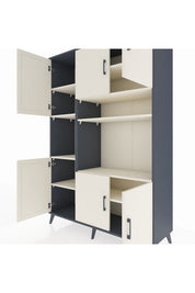 Hyperion Dolap 9 Raflı 6 Kapaklı 132x44x195 Antrasit-Aytaşı/Aytaşı