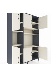 Hyperion Dolap 9 Raflı 6 Kapaklı 132x44x195 Antrasit-Aytaşı/Aytaşı