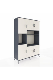 Hyperion Dolap 9 Raflı 6 Kapaklı 132x44x195 Antrasit-Aytaşı/Antrasit