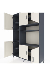 Hyperion Dolap 9 Raflı 6 Kapaklı 132x44x195 Antrasit-Aytaşı/Antrasit