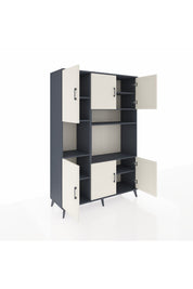 Hyperion Dolap 9 Raflı 6 Kapaklı 132x44x195 Antrasit-Aytaşı/Antrasit