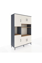 Hyperion Dolap 9 Raflı 6 Kapaklı 132x44x195 Antrasit-Aytaşı/Çam