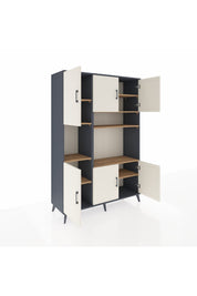 Hyperion Dolap 9 Raflı 6 Kapaklı 132x44x195 Antrasit-Aytaşı/Çam