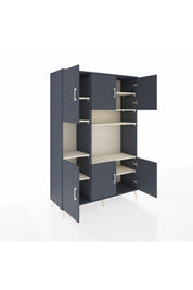 Hyperion Dolap 9 Raflı 6 Kapaklı 132x44x195 Antrasit-Antrasit/Aytaşı