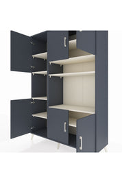 Hyperion Dolap 9 Raflı 6 Kapaklı 132x44x195 Antrasit-Antrasit/Aytaşı