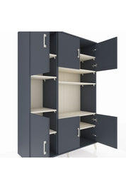 Hyperion Dolap 9 Raflı 6 Kapaklı 132x44x195 Antrasit-Antrasit/Aytaşı