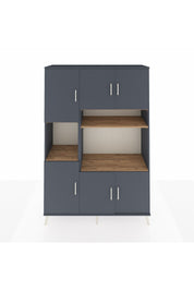 Hyperion Dolap 9 Raflı 6 Kapaklı 132x44x195 Antrasit-Antrasit/Çam