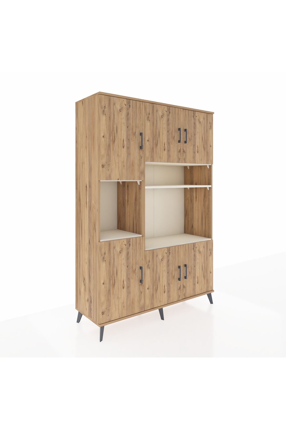 Hyperion Dolap 9 Raflı 6 Kapaklı 132x44x195 Çam-Çam/Aytaşı