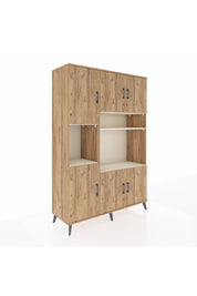 Hyperion Dolap 9 Raflı 6 Kapaklı 132x44x195 Çam-Çam/Aytaşı