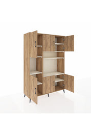 Hyperion Dolap 9 Raflı 6 Kapaklı 132x44x195 Çam-Çam/Aytaşı