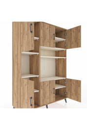 Hyperion Dolap 9 Raflı 6 Kapaklı 132x44x195 Çam-Çam/Aytaşı