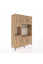 Hyperion Dolap 9 Raflı 6 Kapaklı 132x44x195 Çam-Çam/Çam