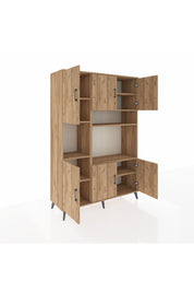 Hyperion Dolap 9 Raflı 6 Kapaklı 132x44x195 Çam-Çam/Çam