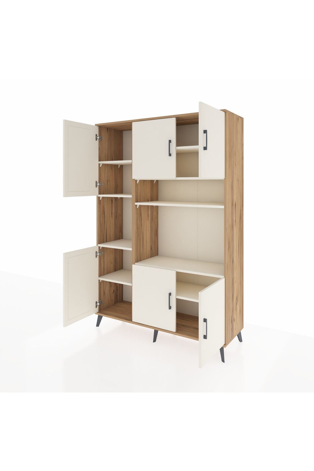 Hyperion Dolap 9 Raflı 6 Kapaklı 132x44x195 Çam-Aytaşı/Aytaşı