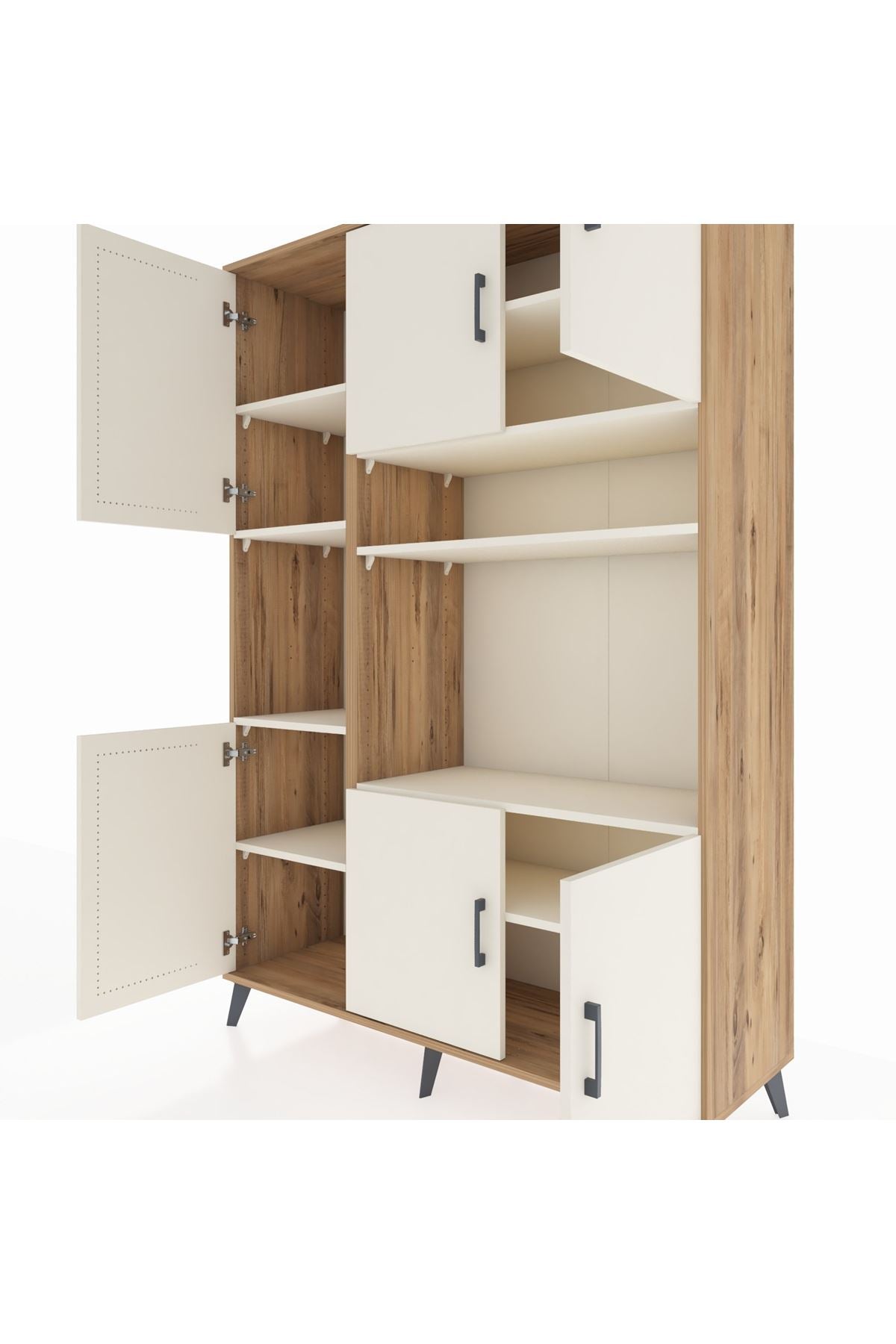 Hyperion Dolap 9 Raflı 6 Kapaklı 132x44x195 Çam-Aytaşı/Aytaşı